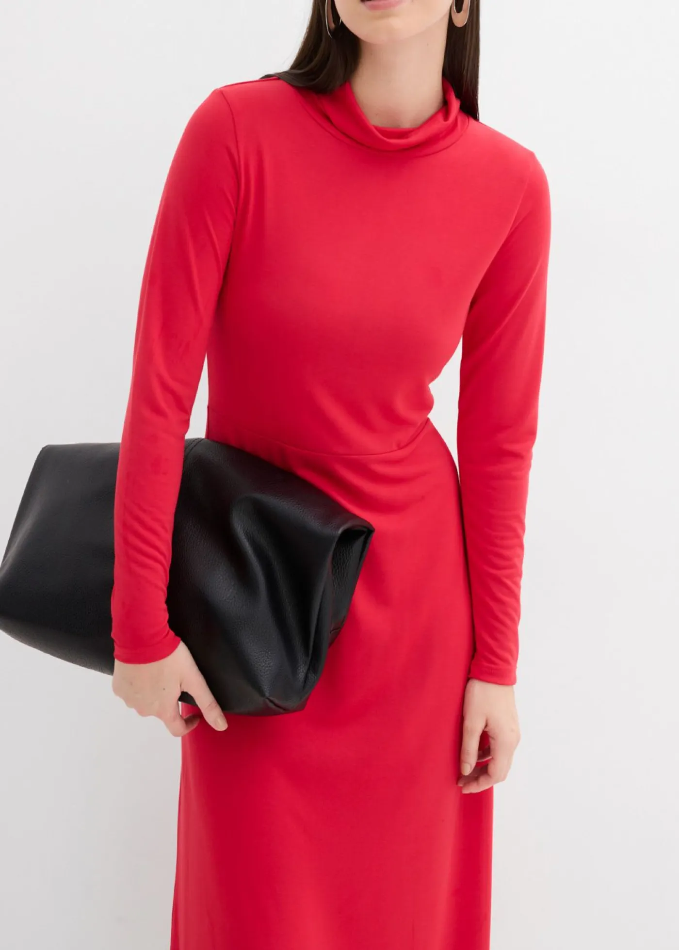 bonprix bonprix Vestido de punto de mezcla de modal suave Rojo Hot