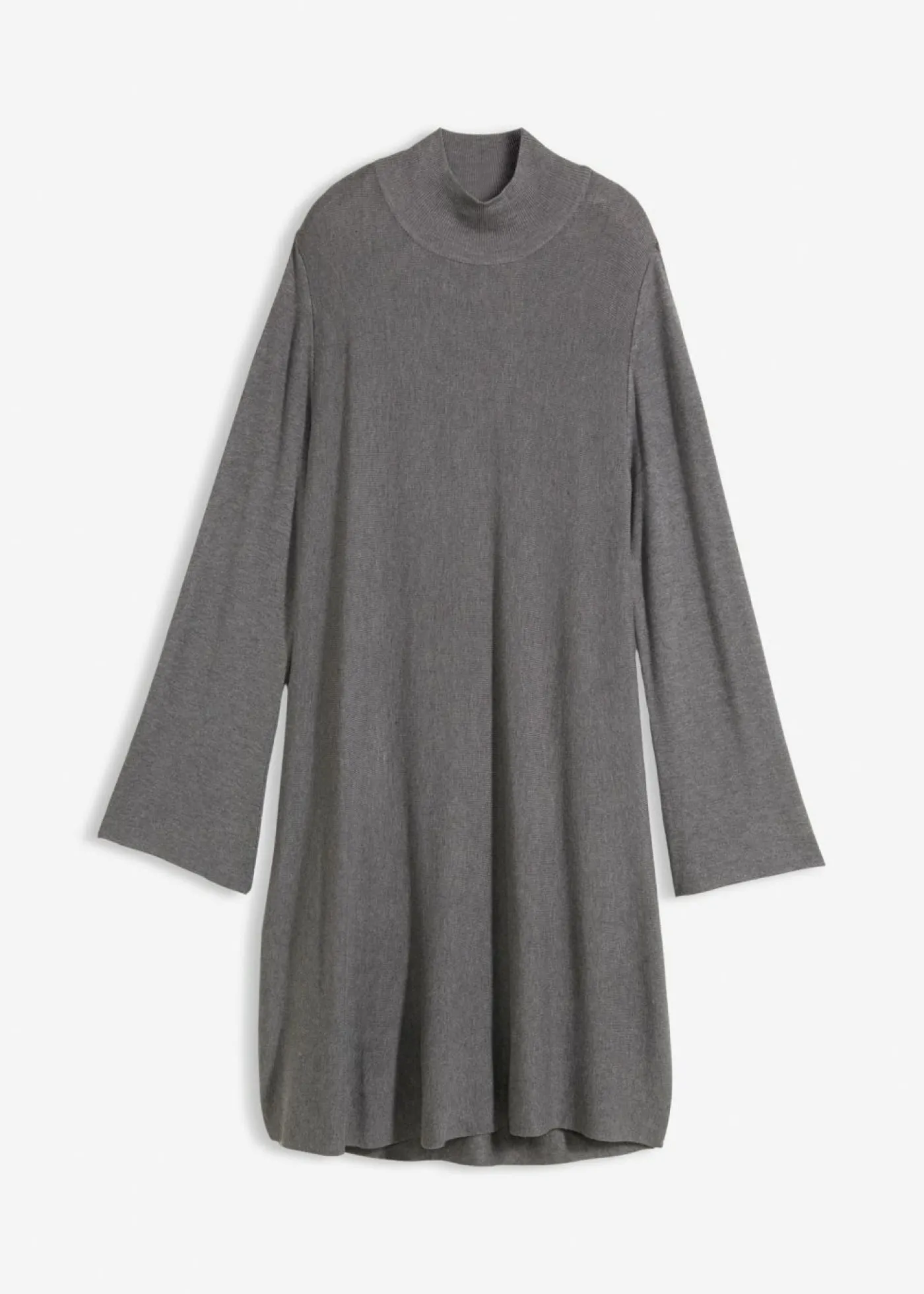 bonprix bonprix Vestido de punto de mezcla de viscosa con línea en A Gris jaspeado Discount