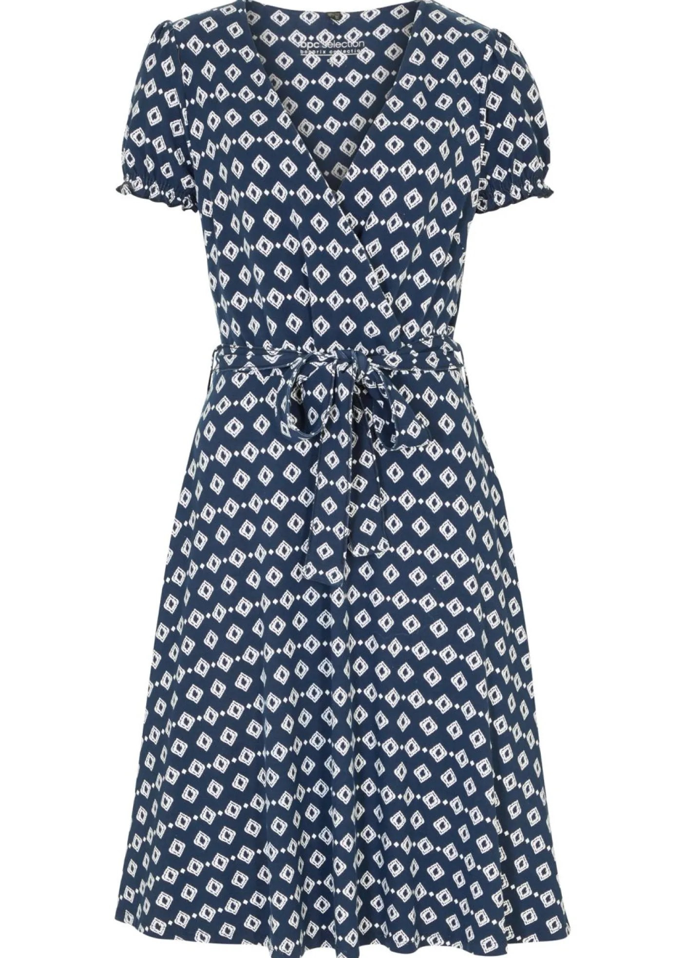bonprix bonprix Vestido de punto de mezcla de viscosa Azul marino-blanco Sale