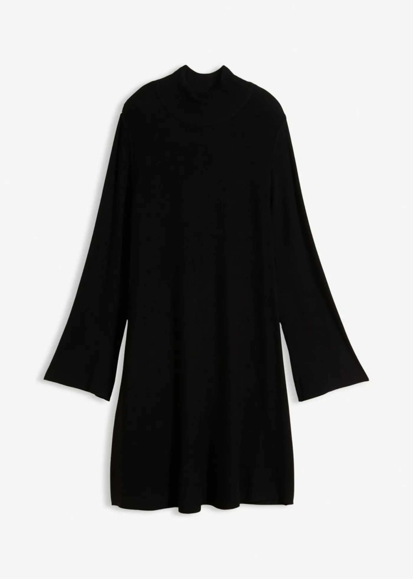 bonprix bonprix Vestido de punto de mezcla de viscosa con línea en A Negro Hot