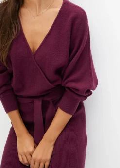bonprix bonprix Vestido de punto de mezcla de viscosa Berenjena Outlet