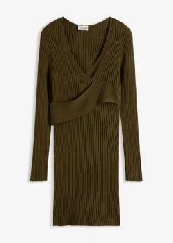 bonprix bonprix Vestido de punto de mezcla de viscosa Oliva Online