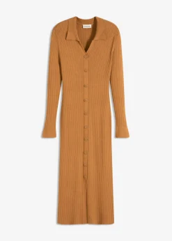 bonprix bonprix Vestido de punto de mezcla de viscosa suave Avellana Online