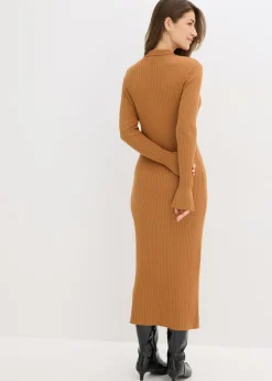 bonprix bonprix Vestido de punto de mezcla de viscosa suave Avellana Online
