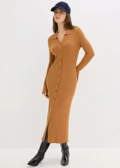 bonprix bonprix Vestido de punto de mezcla de viscosa suave Avellana Online