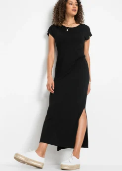 bonprix bonprix Vestido de punto de mezcla fluida de viscosa y elastano Negro Hot