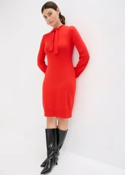 bonprix bonprix Vestido de punto de mezcla de viscosa fluida Rojo Clearance