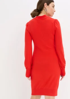 bonprix bonprix Vestido de punto de mezcla de viscosa fluida Rojo Clearance