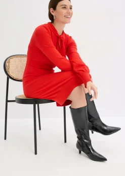 bonprix bonprix Vestido de punto de mezcla de viscosa fluida Rojo Clearance