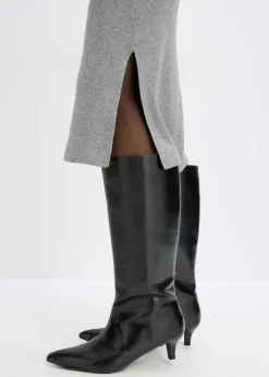bonprix bonprix Vestido de punto de mezcla de viscosa fluida Gris jaspeado