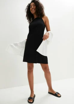 bonprix bonprix Vestido de punto de mezcla de lyocell fluido Negro Clearance