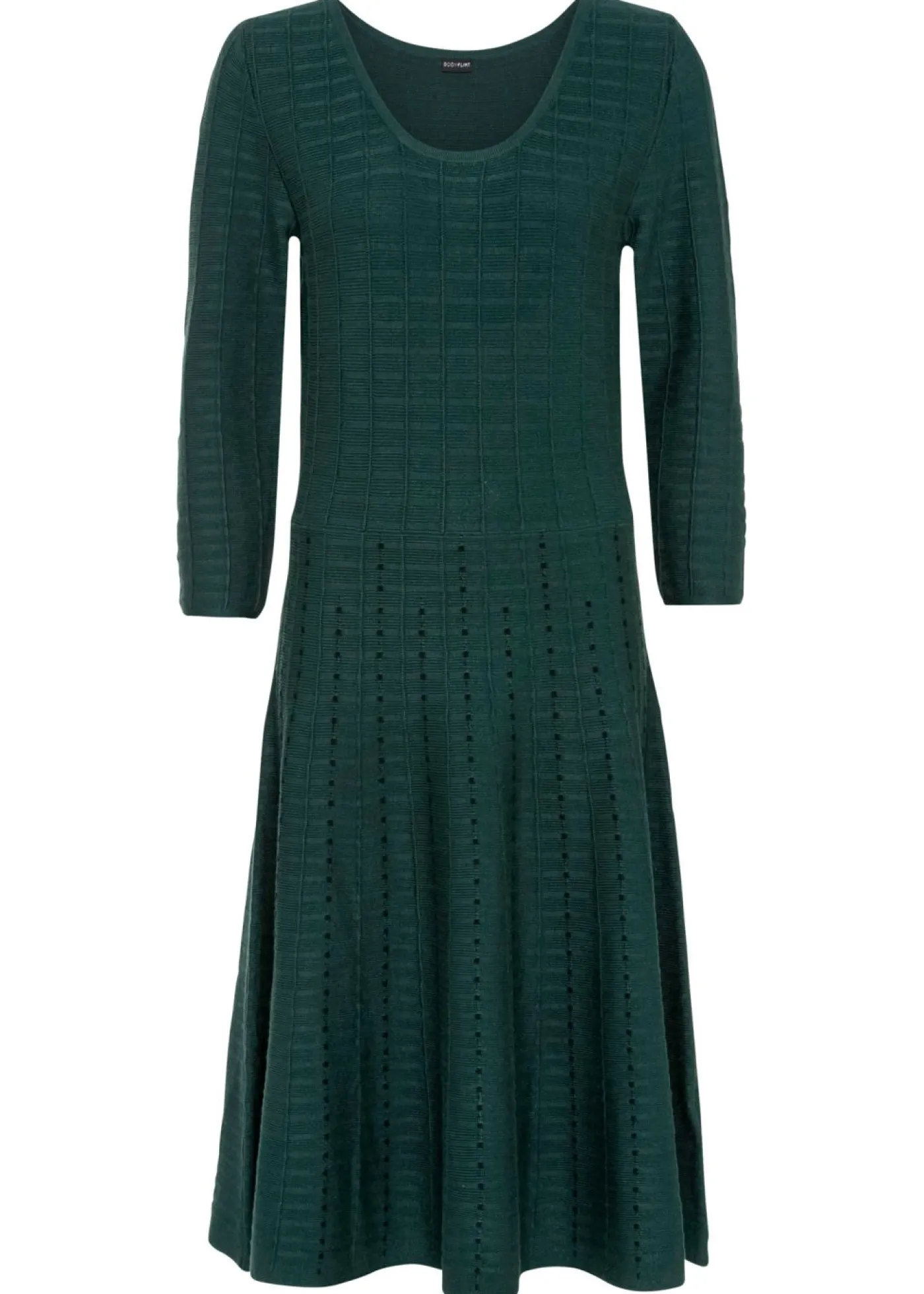 bonprix bonprix Vestido de punto de mezcla de viscosa suave verde intenso-negro Discount