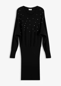 bonprix bonprix Vestido de punto de mezcla de viscosa suave Negro Outlet