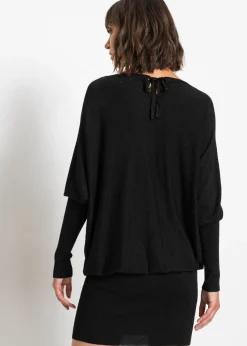 bonprix bonprix Vestido de punto de mezcla de viscosa fluida Negro Clearance