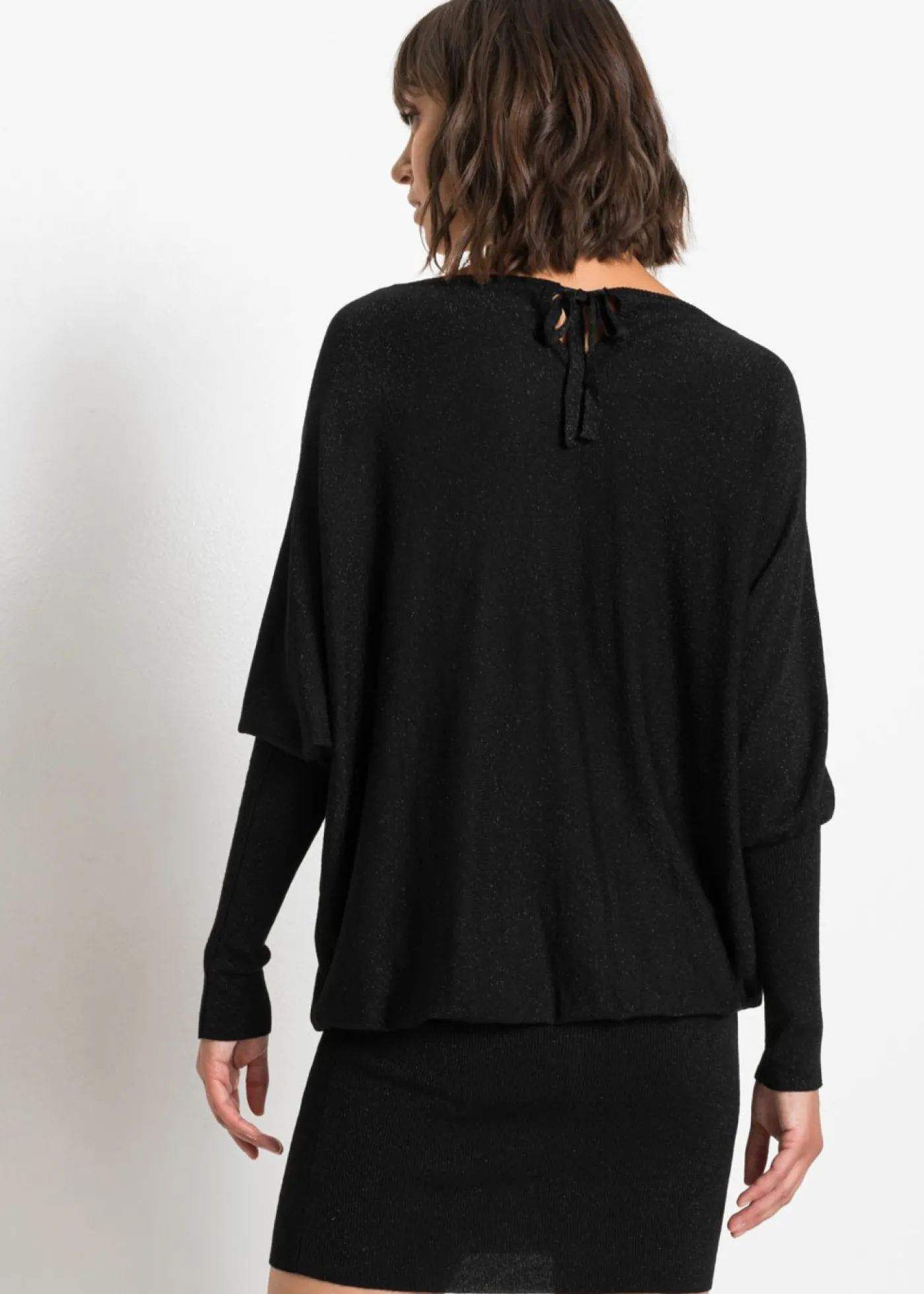 bonprix bonprix Vestido de punto de mezcla de viscosa fluida Negro Clearance
