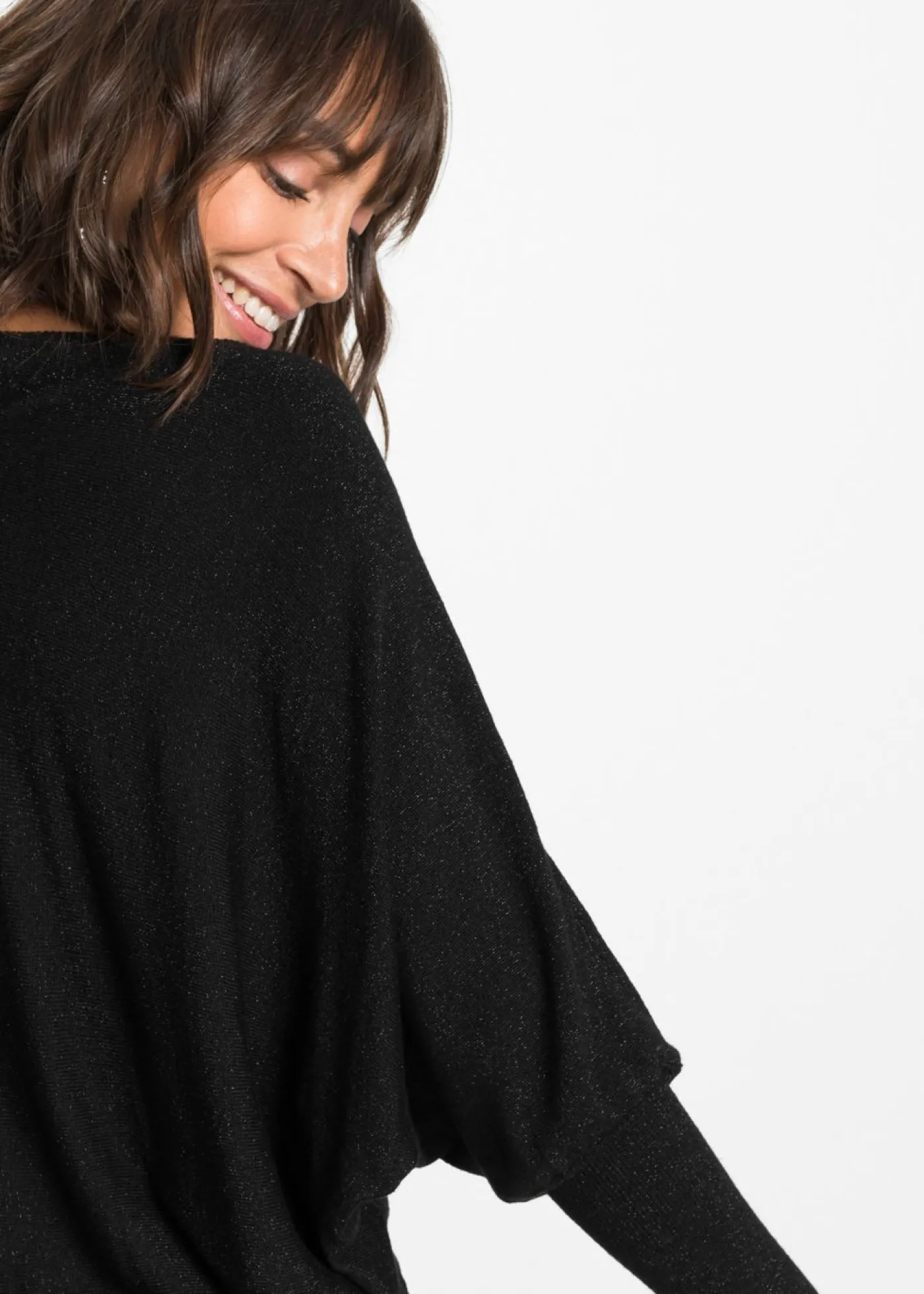 bonprix bonprix Vestido de punto de mezcla de viscosa fluida Negro Clearance