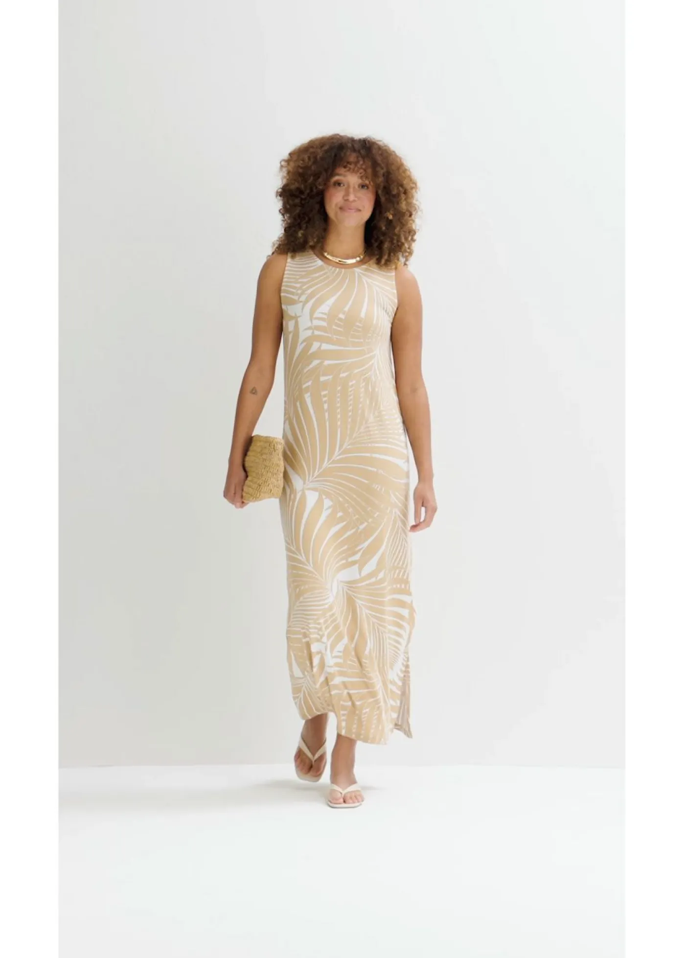 bonprix bonprix Vestido de punto de mezcla de viscosa fluida blanco lana-beige nuevo Discount