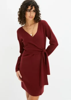 bonprix bonprix Vestido de punto de mezcla de viscosa rojo castaño Online