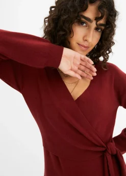 bonprix bonprix Vestido de punto de mezcla de viscosa rojo castaño Online