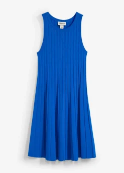 bonprix bonprix Vestido de punto de mezcla de viscosa con línea en A Azur Discount