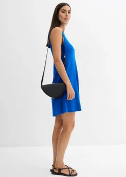 bonprix bonprix Vestido de punto de mezcla de viscosa con línea en A Azur Discount