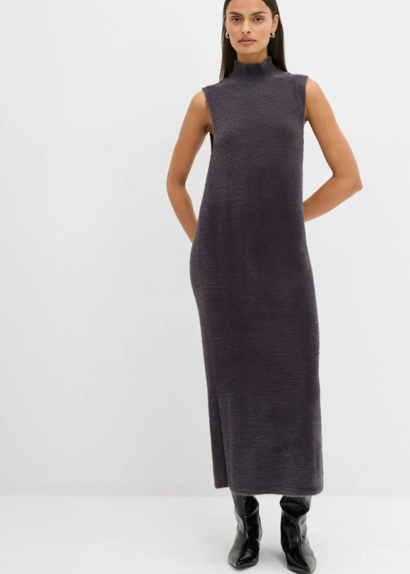 bonprix bonprix Vestido de punto de mezcla de viscosa Antracita jaspeado Hot