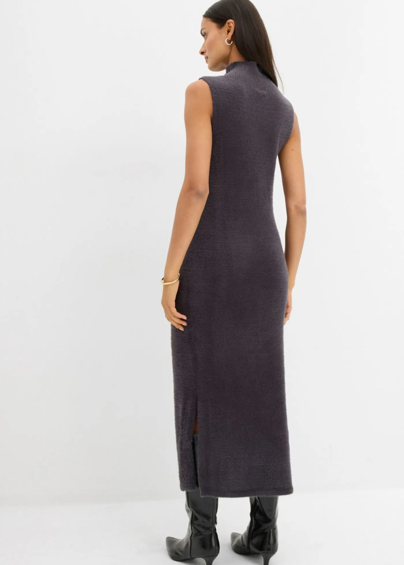 bonprix bonprix Vestido de punto de mezcla de viscosa Antracita jaspeado Hot