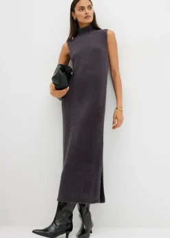 bonprix bonprix Vestido de punto de mezcla de viscosa Antracita jaspeado Hot