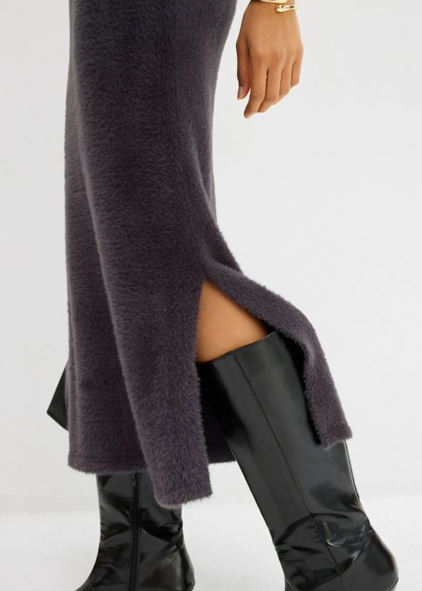 bonprix bonprix Vestido de punto de mezcla de viscosa Antracita jaspeado Hot
