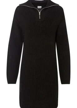 bonprix bonprix Vestido de punto de poliéster reciclado Negro Sale