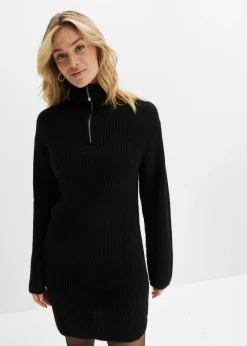 bonprix bonprix Vestido de punto de poliéster reciclado Negro Sale