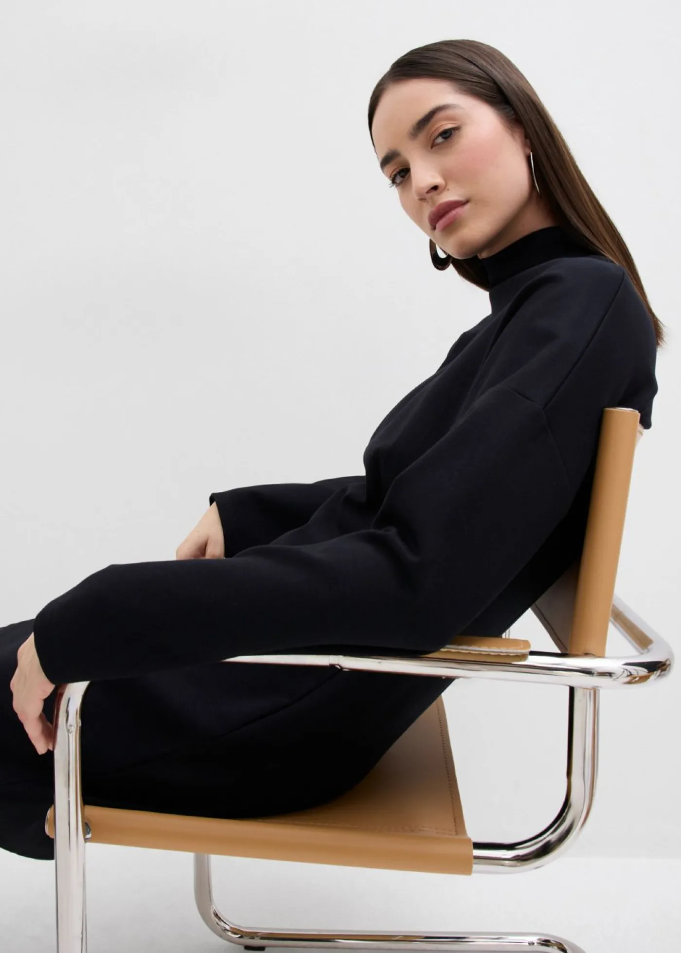 bonprix bonprix Vestido de punto de Punto di Roma Negro Discount