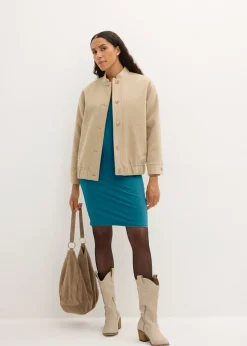 bonprix bonprix Vestido de punto de viscosa (2 unidades) Rojo rubí/petróleo azul Outlet