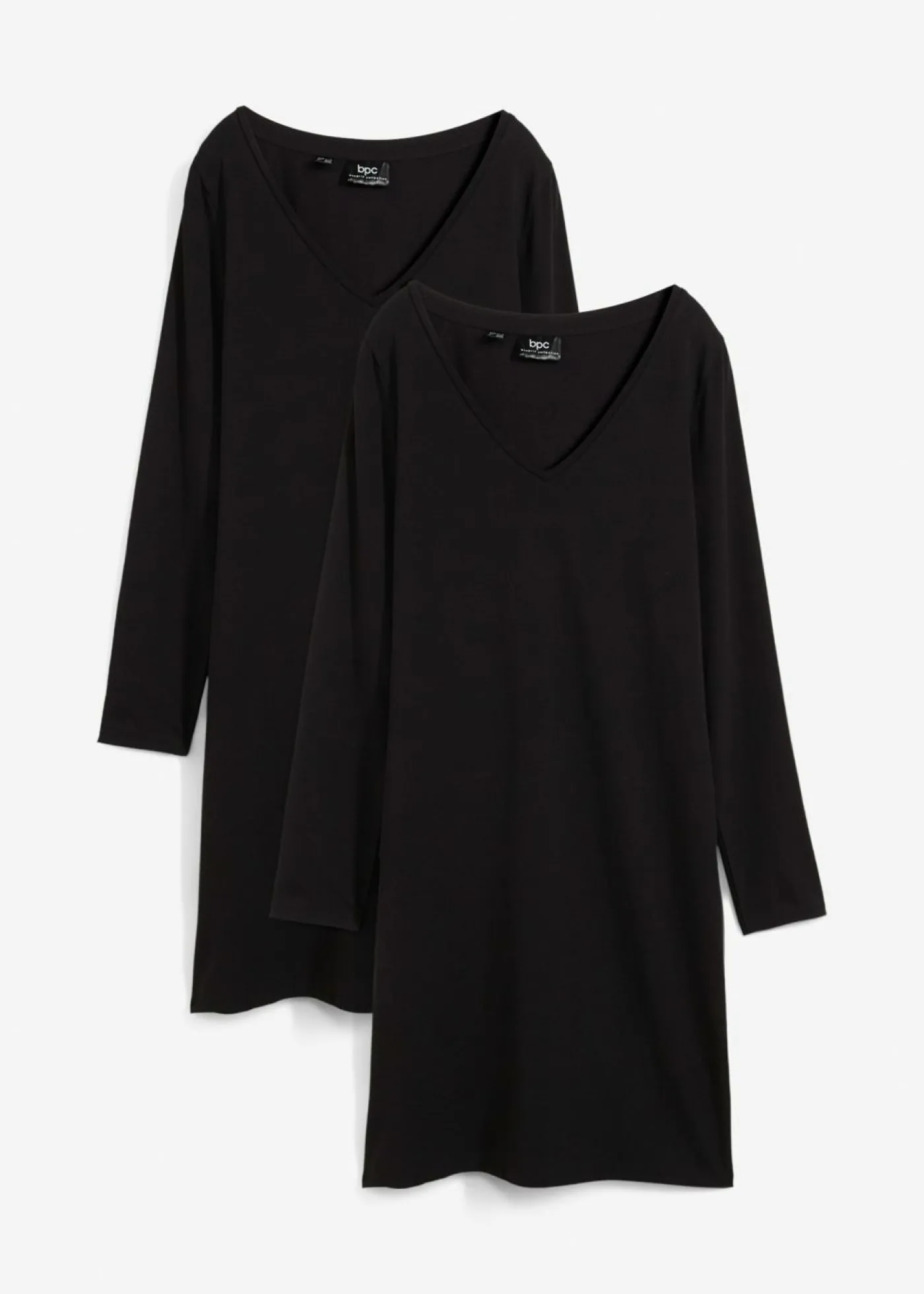 bonprix bonprix Vestido de punto de viscosa (2 unidades) Negro-negro Clearance