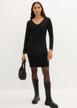 bonprix bonprix Vestido de punto de viscosa (2 unidades) Negro-negro Clearance