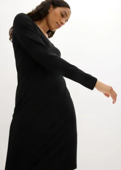 bonprix bonprix Vestido de punto de viscosa (2 unidades) Negro-negro Clearance
