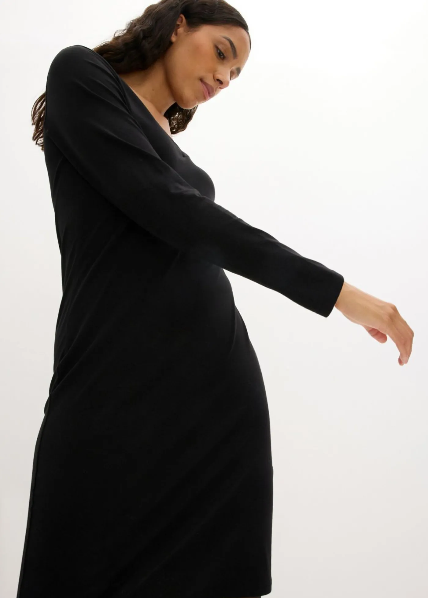 bonprix bonprix Vestido de punto de viscosa (2 unidades) Negro-negro Clearance