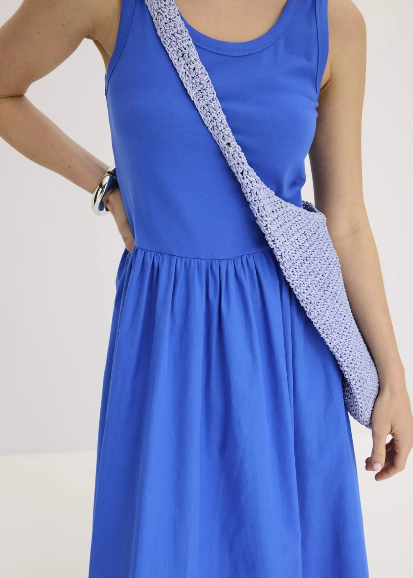 bonprix bonprix Vestido de punto en mezcla de materiales azul glaciar Online