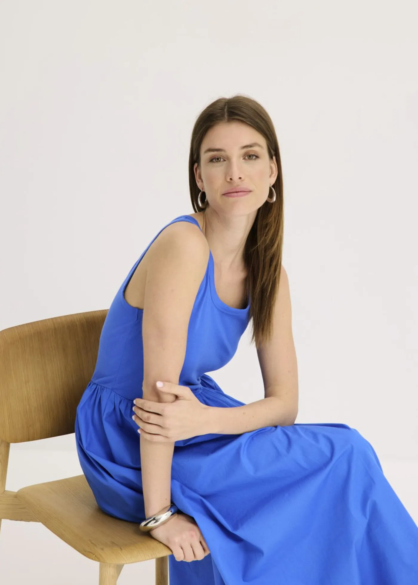 bonprix bonprix Vestido de punto en mezcla de materiales azul glaciar Online
