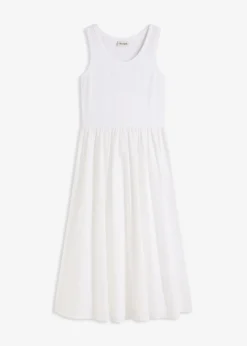 bonprix bonprix Vestido de punto en mezcla de materiales Blanco Discount