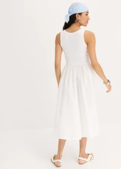 bonprix bonprix Vestido de punto en mezcla de materiales Blanco Discount