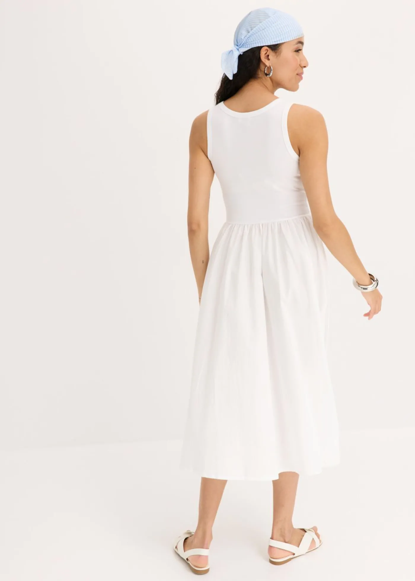 bonprix bonprix Vestido de punto en mezcla de materiales Blanco Discount