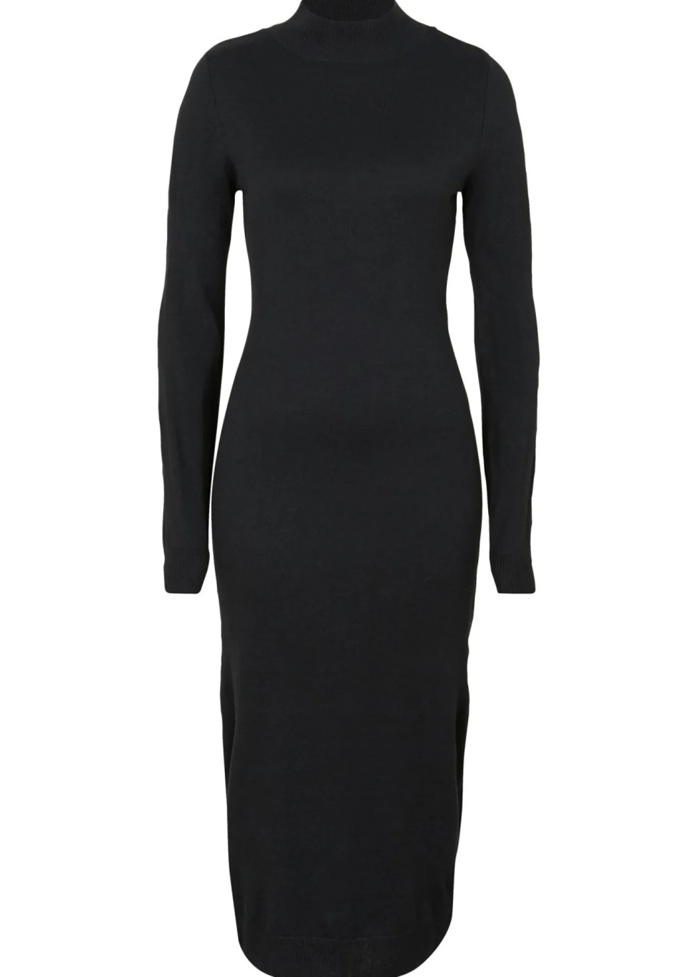 bonprix bonprix Vestido de punto fino con cuello alto Negro Hot