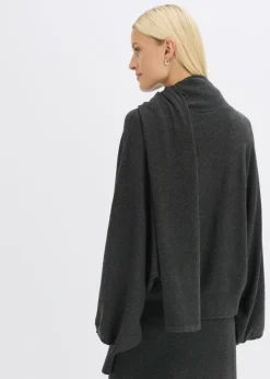 bonprix bonprix Vestido de punto fino de mezcla de viscosa suave Antracita jaspeado Sale