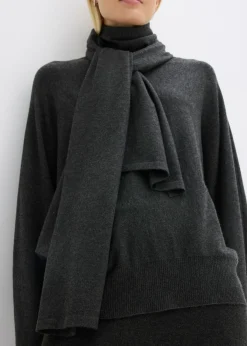 bonprix bonprix Vestido de punto fino de mezcla de viscosa suave Antracita jaspeado Sale