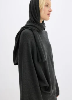 bonprix bonprix Vestido de punto fino de mezcla de viscosa suave Antracita jaspeado Sale