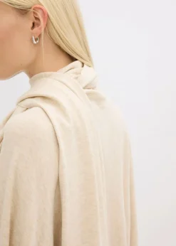 bonprix bonprix Vestido de punto fino de mezcla de viscosa suave gris guijarro moteado Sale