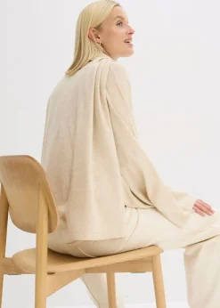 bonprix bonprix Vestido de punto fino de mezcla de viscosa suave gris guijarro moteado Sale