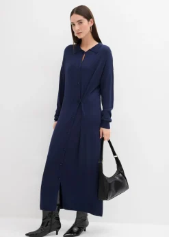 bonprix bonprix Vestido de punto fino de mezcla de viscosa Azul marino Hot