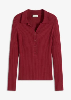 bonprix bonprix Vestido de punto fino de mezcla de viscosa suave Rojo Sale